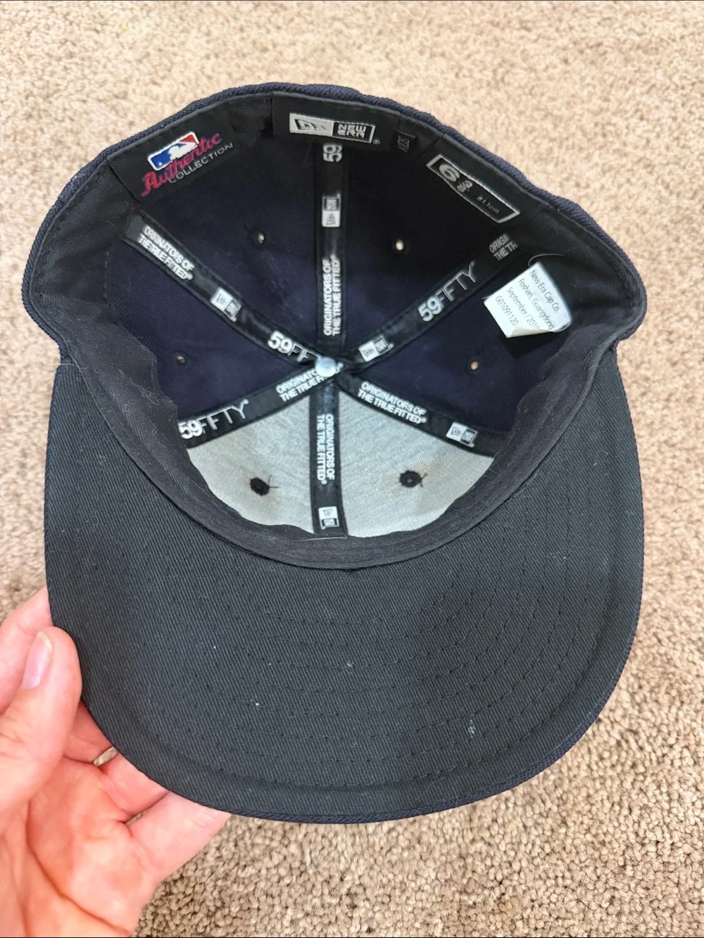 New Era Kids Navy Flatbill Baseball Cap with White NY Logo